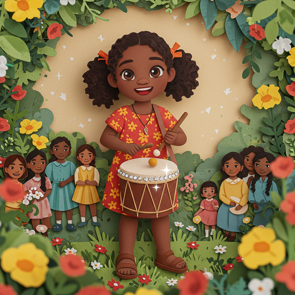 Dahlia shares drumming with friends. Dahlia drummed again sharing joy with all she meets.
Drumming magic skips a happy beat.