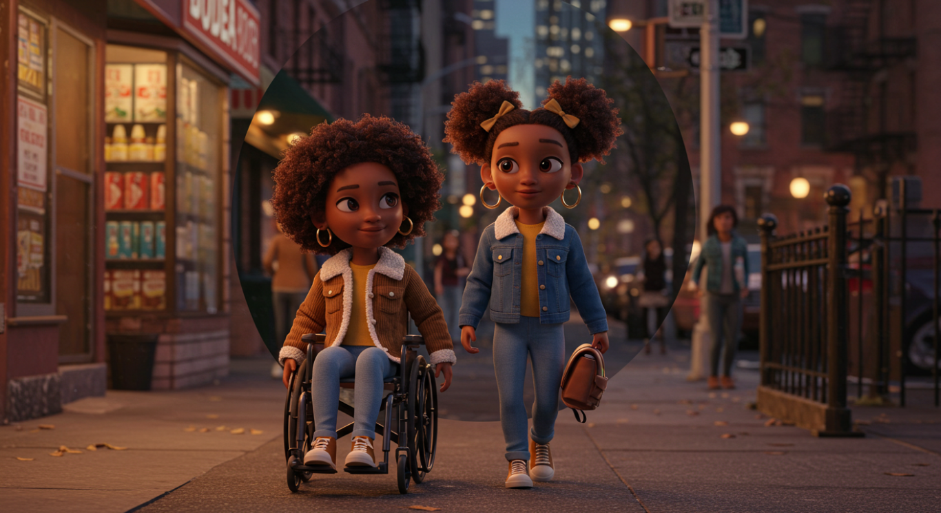 Brianna and Angel on the way home.